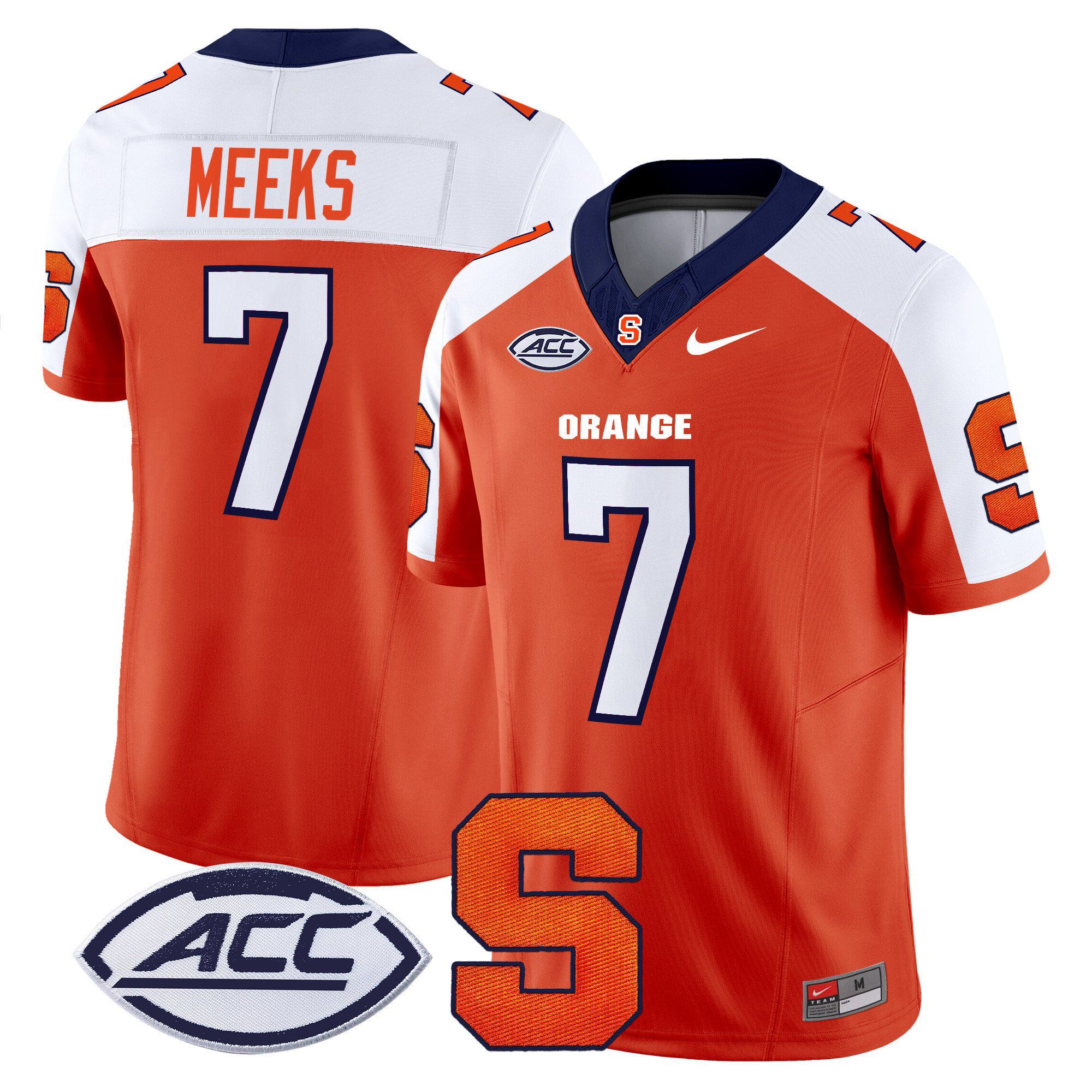 Men Syracuse Orange #7 Meeks Orange Nike 2024 Vapor Limited NCAA Jersey->ncaa teams->NCAA Jersey
